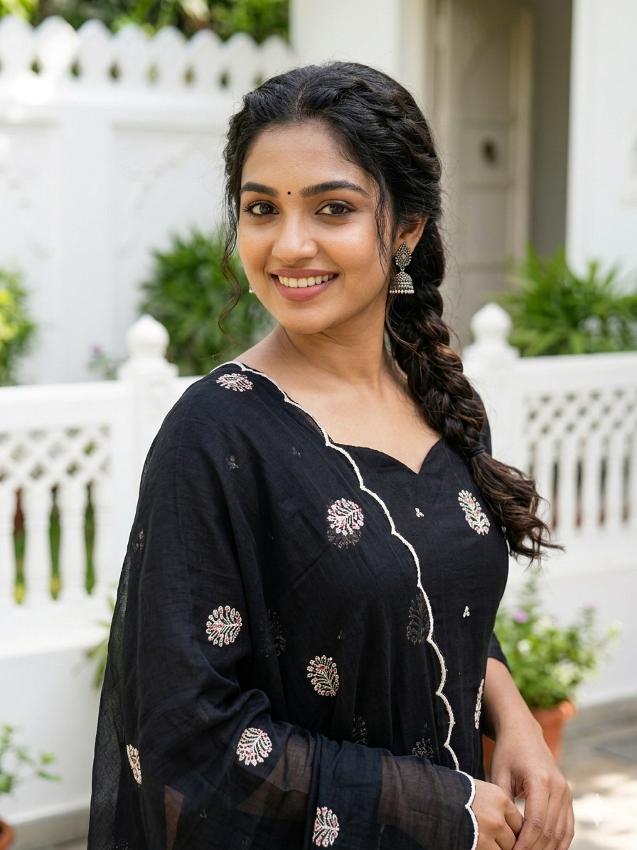 RD84-Premium Mul Chanderi  Aline Top With Dupatta Set