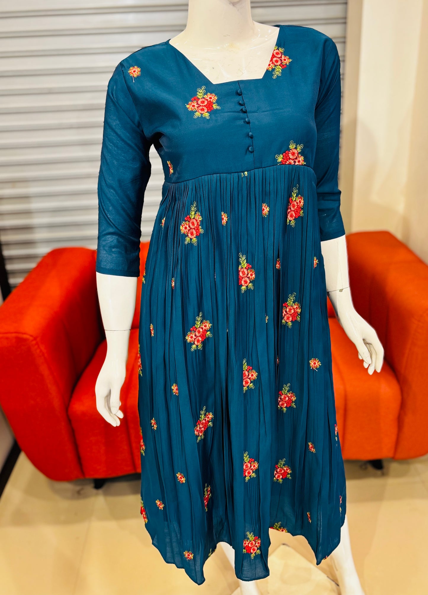 RD122 - Beautiful Thread Embroidered Aline Kurti
