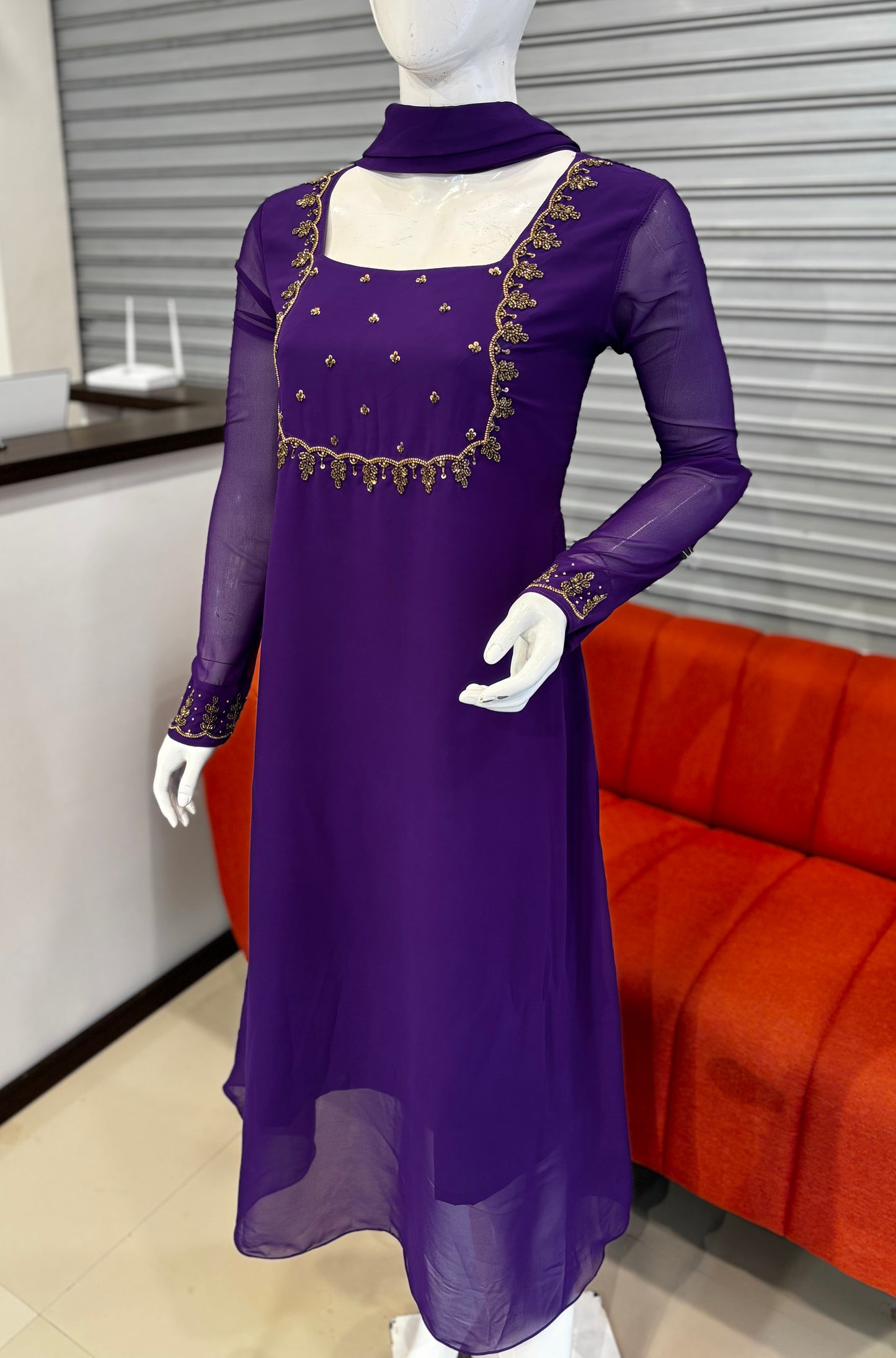 RDC501-Customised Aline Kurti With Dupatta