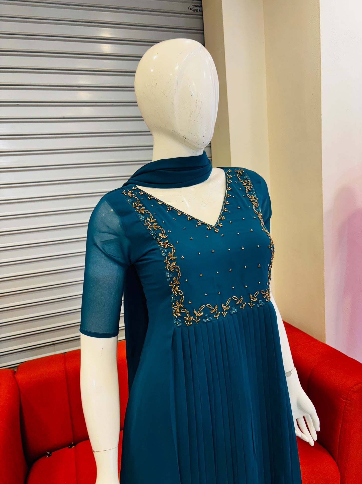 RD 301-Premium Partywear Kurti with Dupatta Set