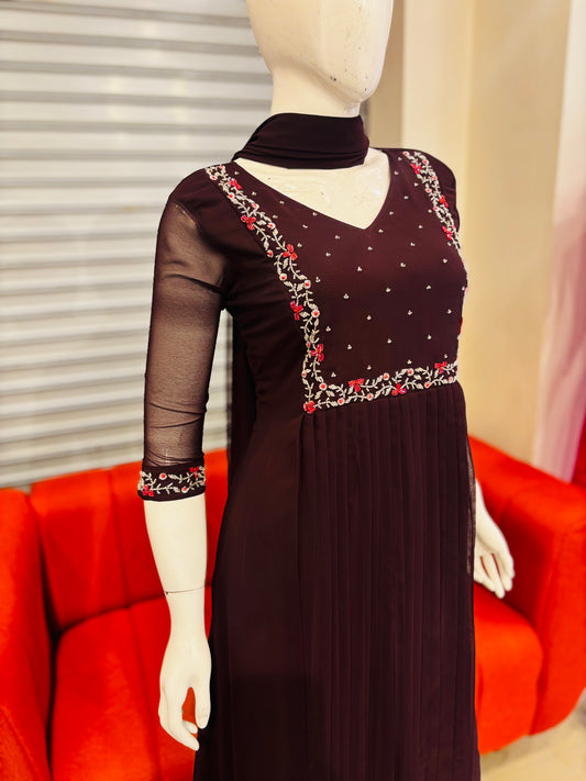 RD 303 - Premium Partywear Kurti With Dupatta Set