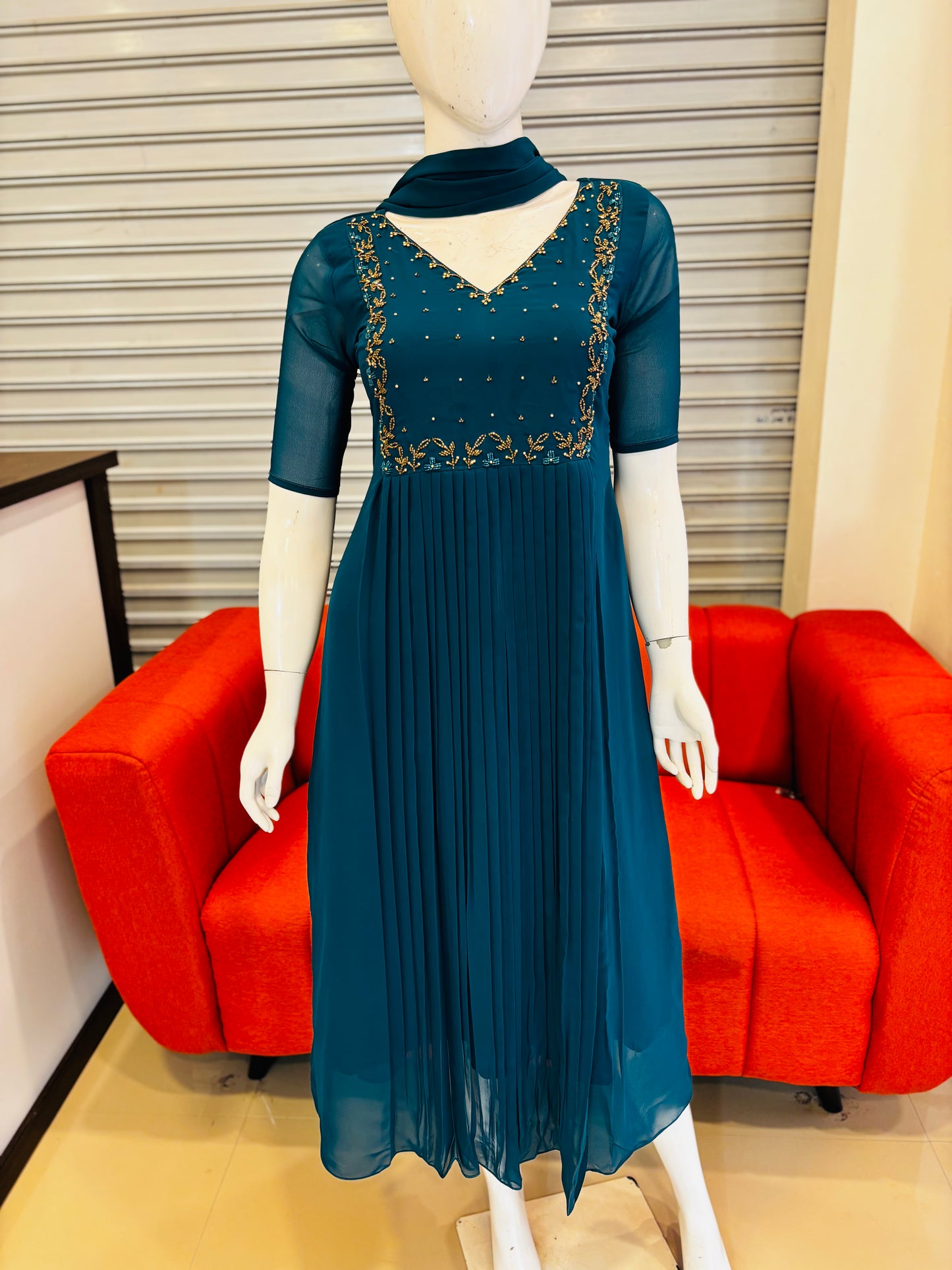 RD 301-Premium Partywear Kurti with Dupatta Set