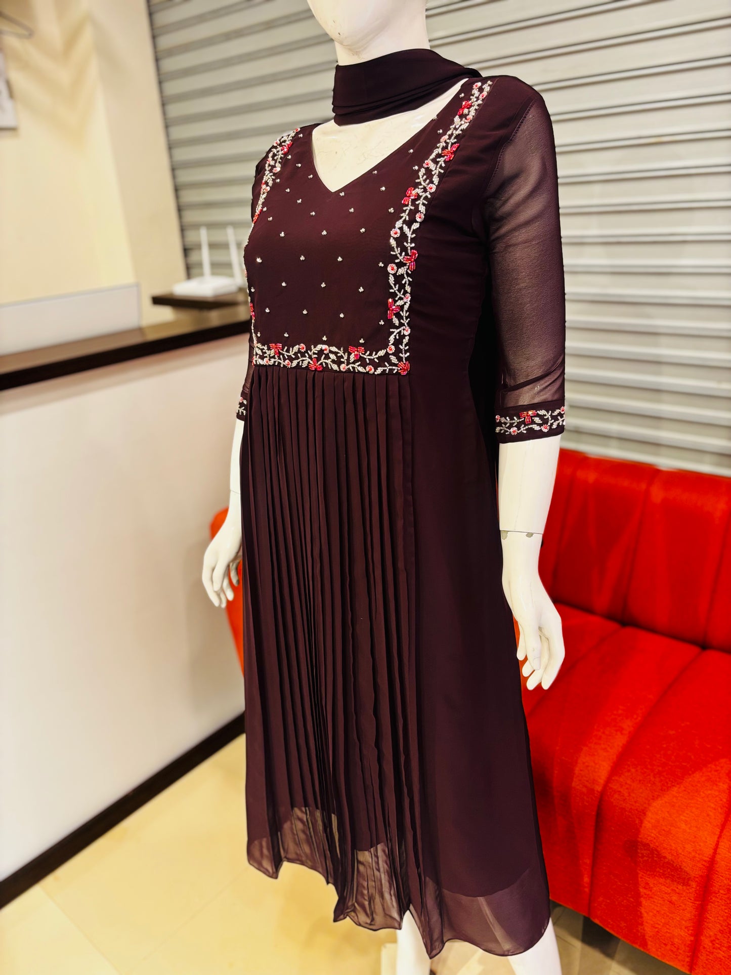RD 303 - Premium Partywear Kurti With Dupatta Set
